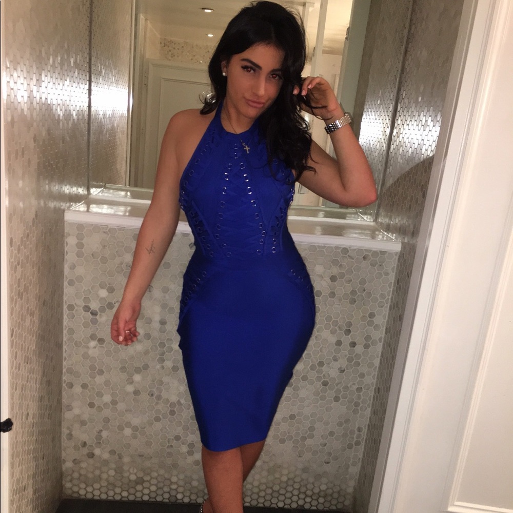Royal Blue Bandage Dress